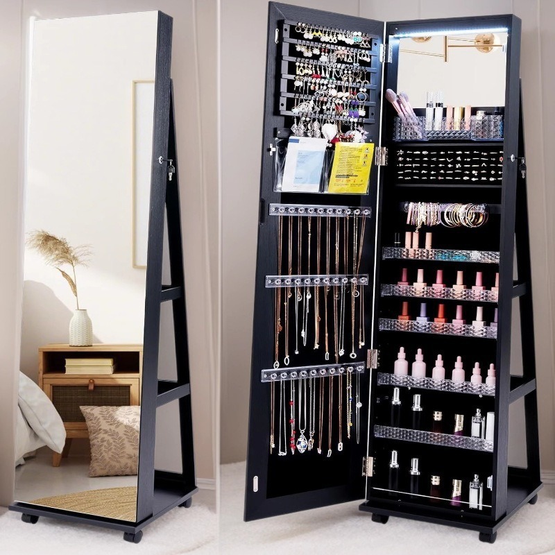 Solid wood rotating floor-stan - Body Jewelry Storage 评论和价格