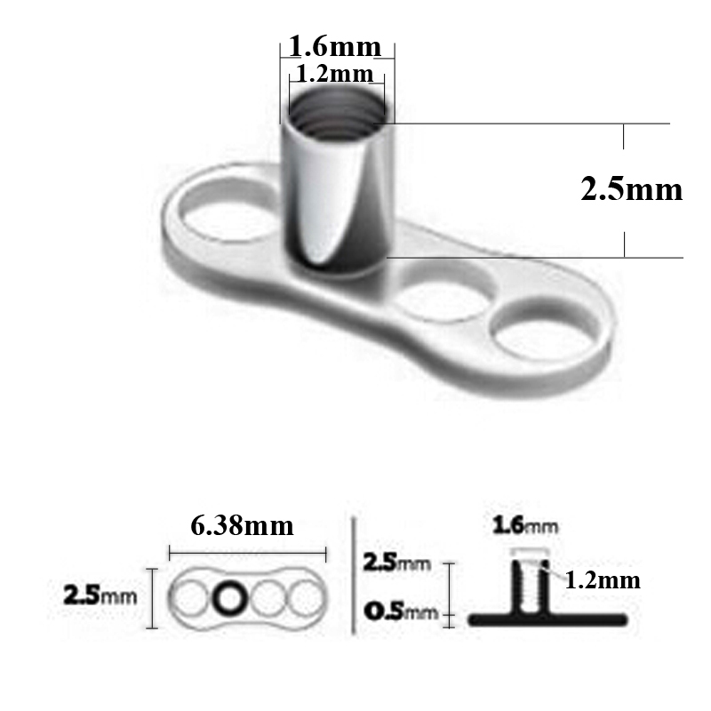 20pcs G23 Solid Titanium & Sur - Dermal Anchor Top 评论和价格