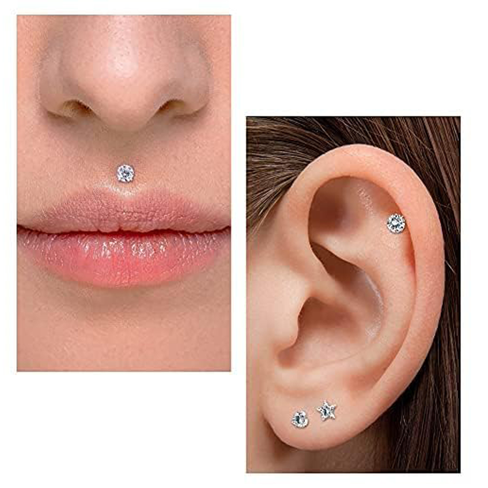 16G Push In Threadless Flat Ba - Body Jewelry Threadless 评论和价格