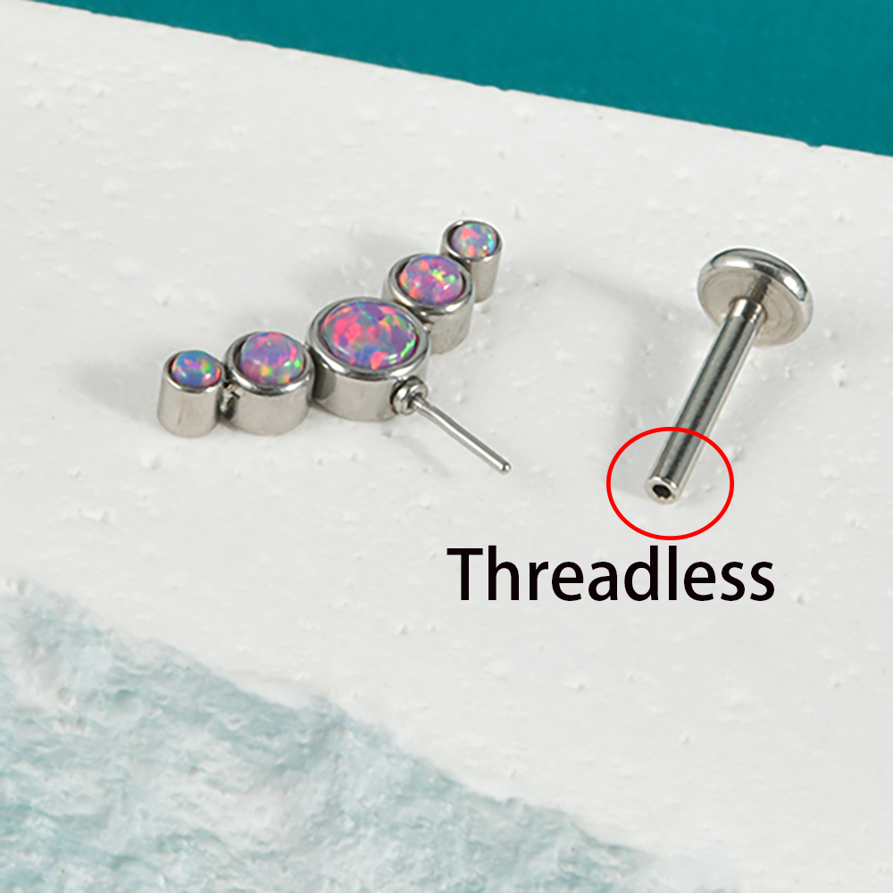 1PC Surgical Steel CZ Gem Opal - Body Jewelry Threadless 评论和价格