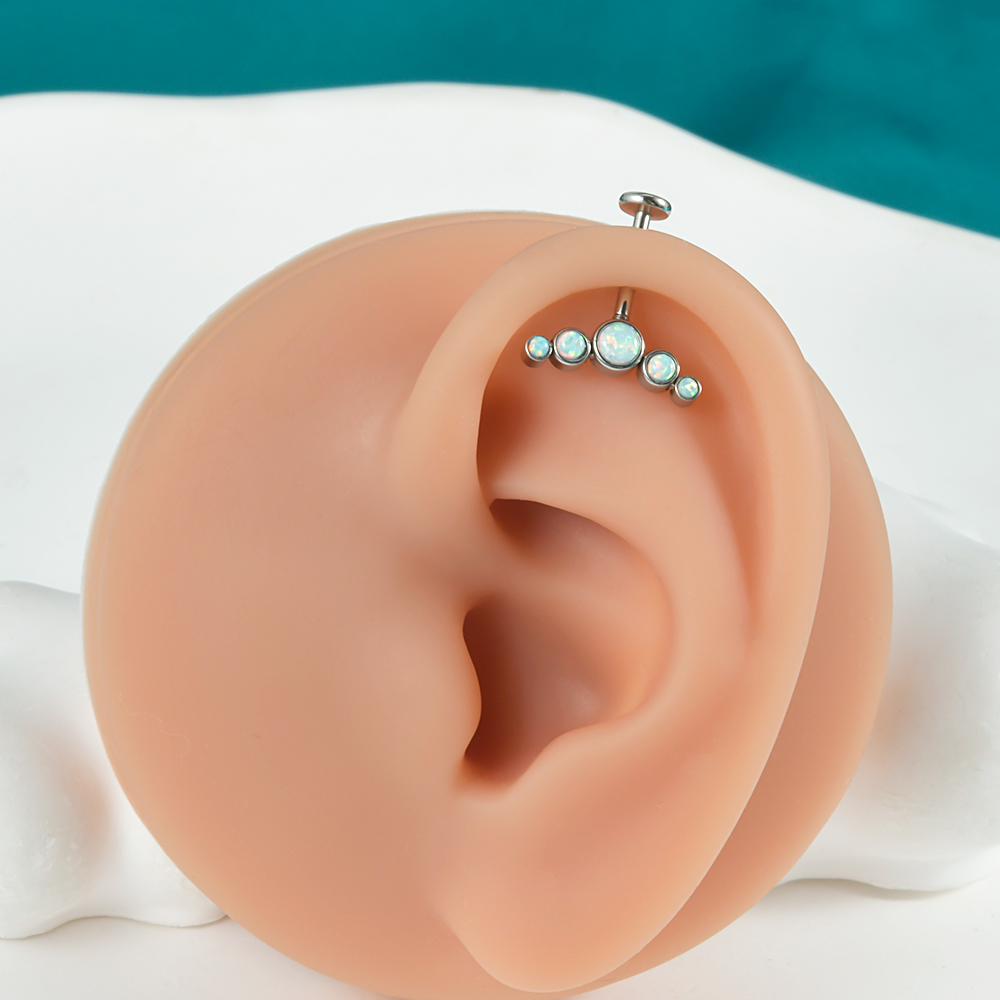 1PC Surgical Steel CZ Gem Opal - Body Jewelry Threadless 评论和价格