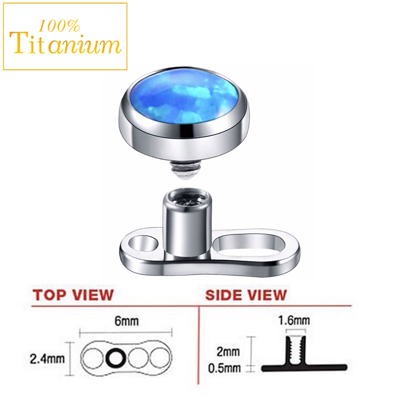 1Pcs Opal Micro Dermal Piercin - Dermal Anchor Top 评论和价格