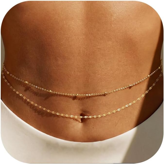 14K Gold Plated Waist Chain Wo - Body Jewelry Gold Plated 评论和价格