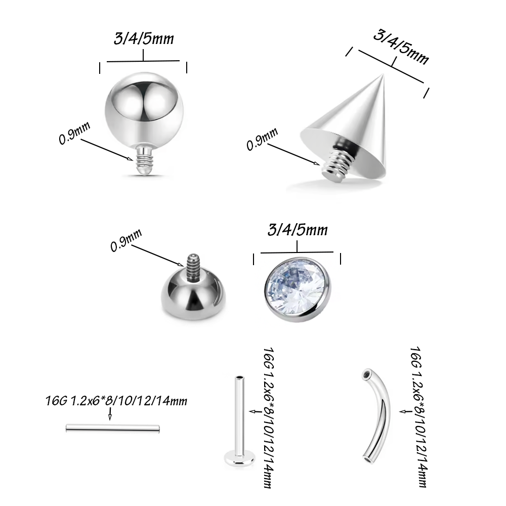 10/30/40pcs F136 Titanium Inne - Body Jewelry Universe 评论和价格